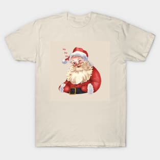 Retro Vintage Pink Santa Clause T-Shirt